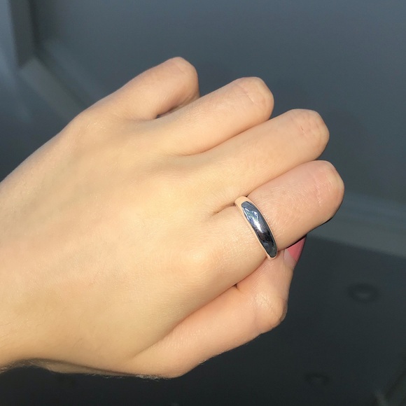 925 Sterling Silver Thin Dome Ring - Picture 3 of 5
